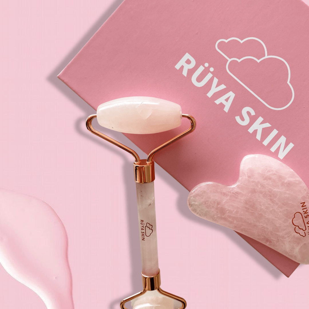 Rose Quartz Gua Sha + Facial Roller Duo Set