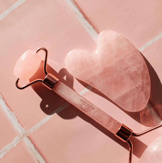 Rose Quartz Gua Sha + Facial Roller Duo Set