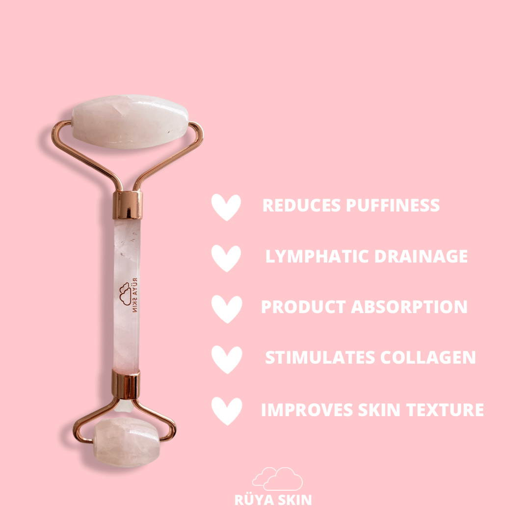 Rose Quartz Gua Sha + Facial Roller Duo Set